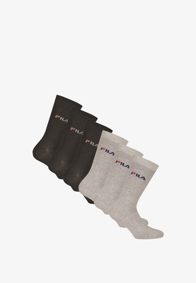 Fila UNISEX 6ER PACK - STRÜMPFE, STREET, LIFESYLE - Calcetines de deporte - schwarz/grau
