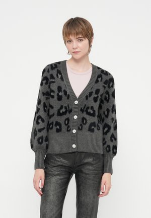 VILAO V NECK LEO CARDIGAN - Vesta na kopčanje - medium grey melange