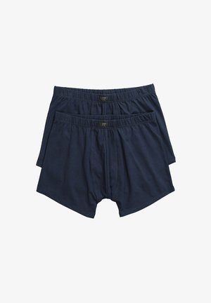 Boxer in cotone blu navy con vita elastica, dotati di apertura frontale e cuciture piatte per il massimo comfort. Due paia in esposizione.