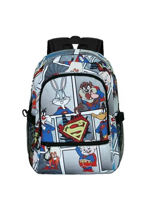 Mochila con un diseño estilo cómic que presenta a los personajes de Looney Tunes en colores brillantes. Fabricada con un tejido duradero y con un gran logotipo de "Superman".