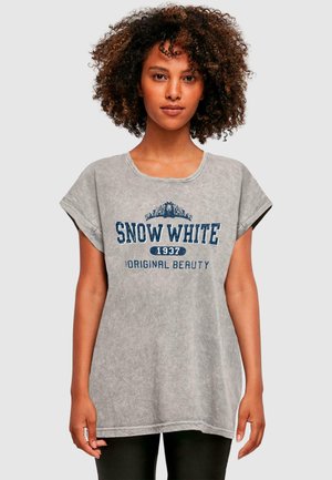 SNOW WHITE - COLLEGIATE LOGO ACID WASHED - T-shirts med print - grey black
