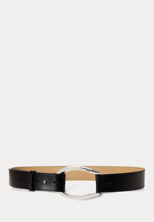 Polo Ralph Lauren, STIRRUP‑BUCKLE WIDE LEATHER BELT - Opasok - black