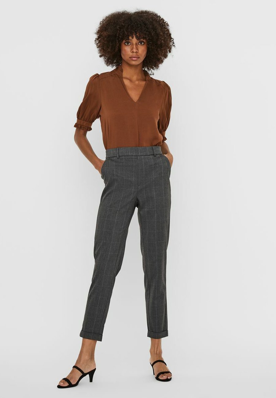Vero Moda Pantaloni - dark grey melange/grigio scuro screziato - Zalando.it
