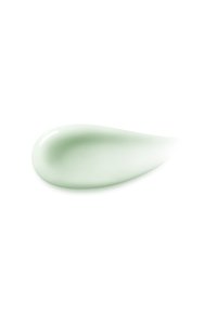 Crema verde pallido dalla forma liscia e curva con una texture lucida, che mostra un leggero riflesso su uno sfondo bianco.