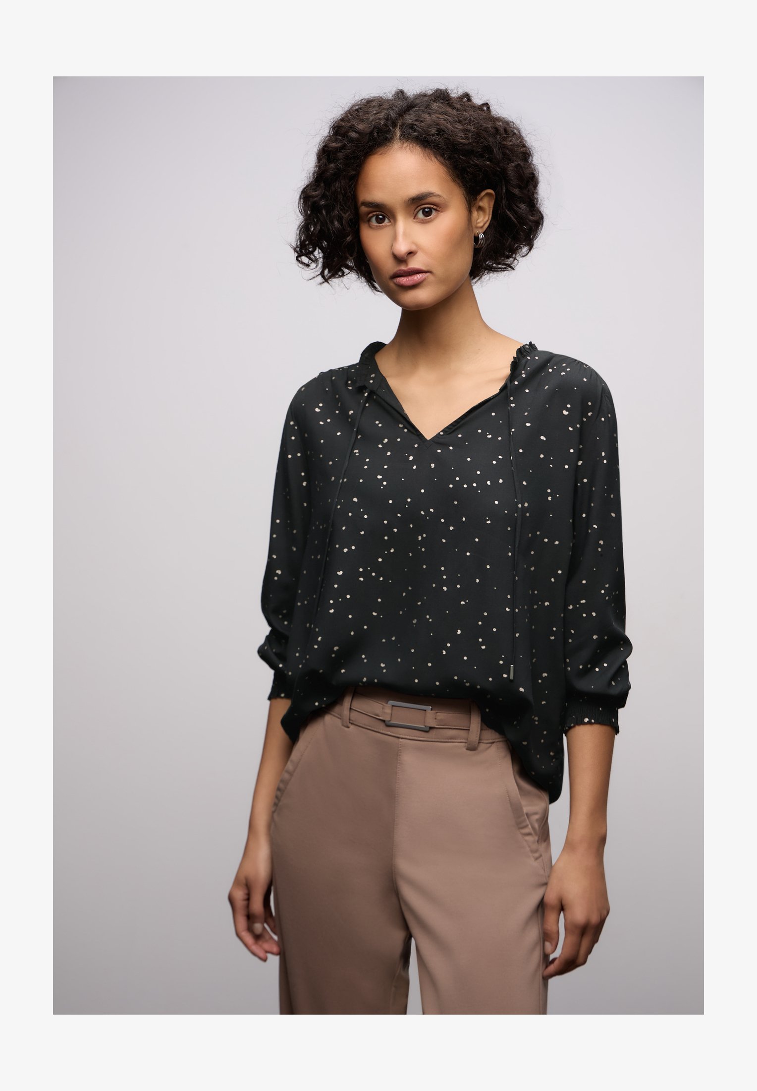 Street One Camicia Effetto Camicetta Donna - T-shirt Con Motivo Grafico, Scollo A Spacco E Spalle Scoperte