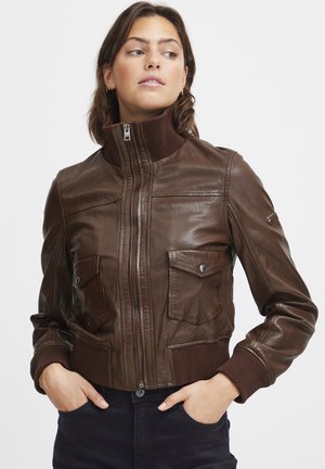 DENNY - Lederjacke - chestnut