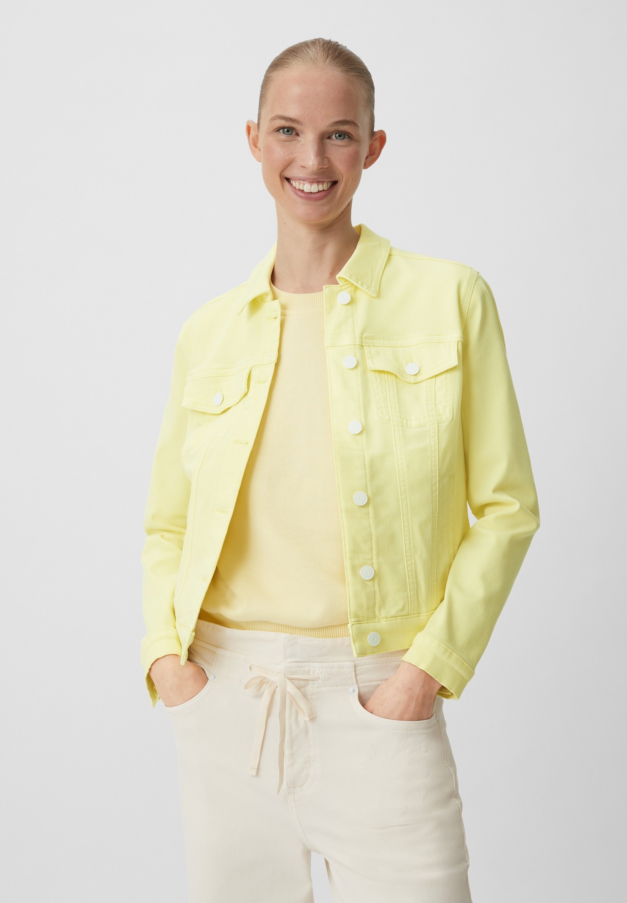 bright yellow denim jacket