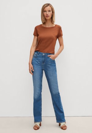 MIT WASCHUNG - Straight leg jeans - dunkelblau