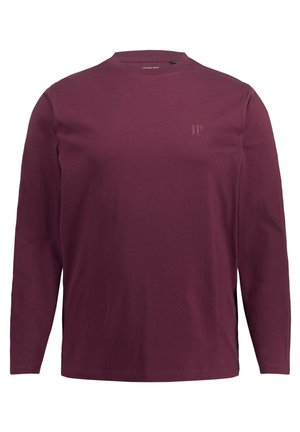 JP1880 MIT LOGO-RUNDHALS REGULAR FIT - Maglietta a manica lunga - dark ruby