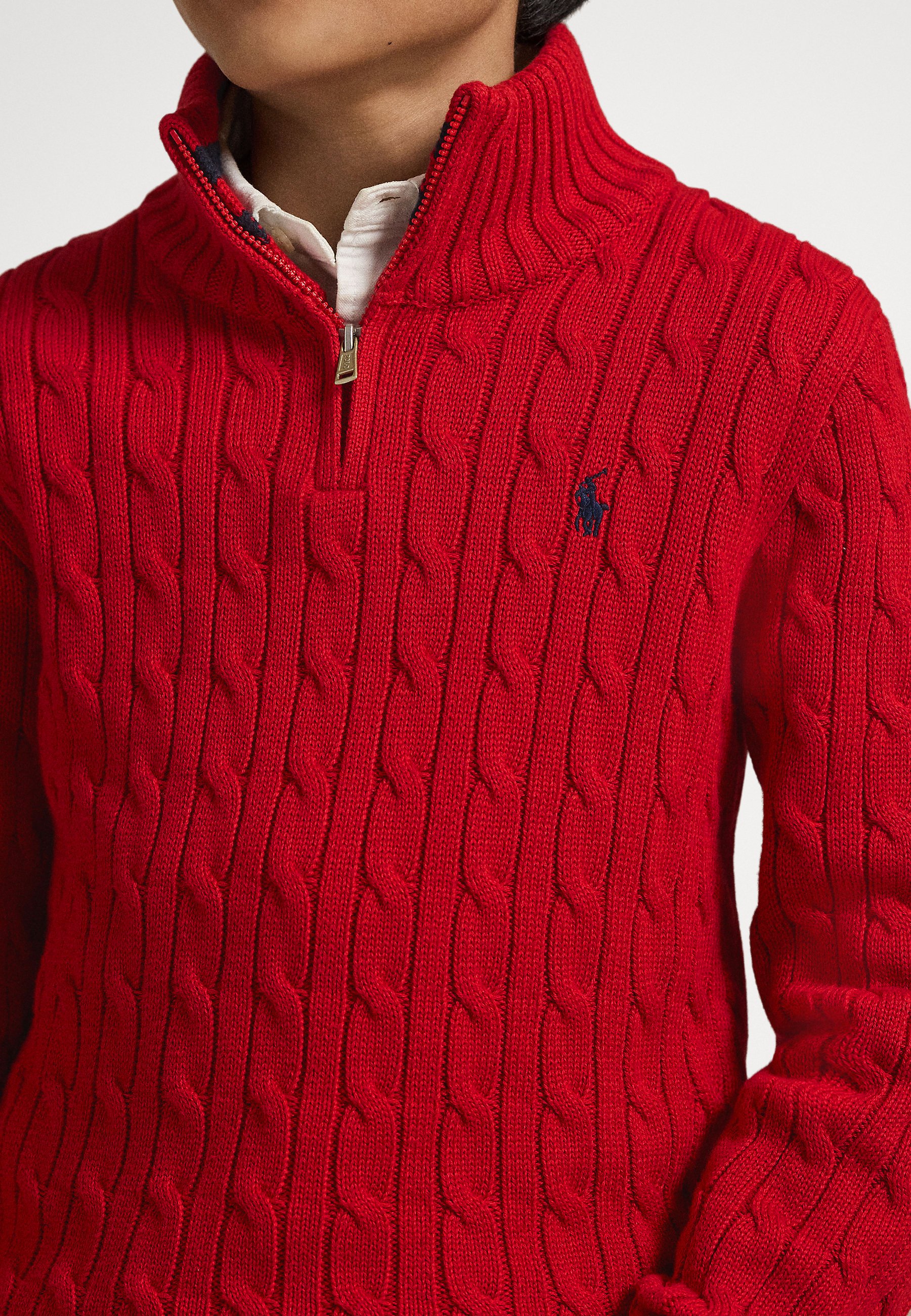 Polo Ralph Lauren CABLE-KNIT COTTON QUARTER-ZIP SWEATER 7-14Y