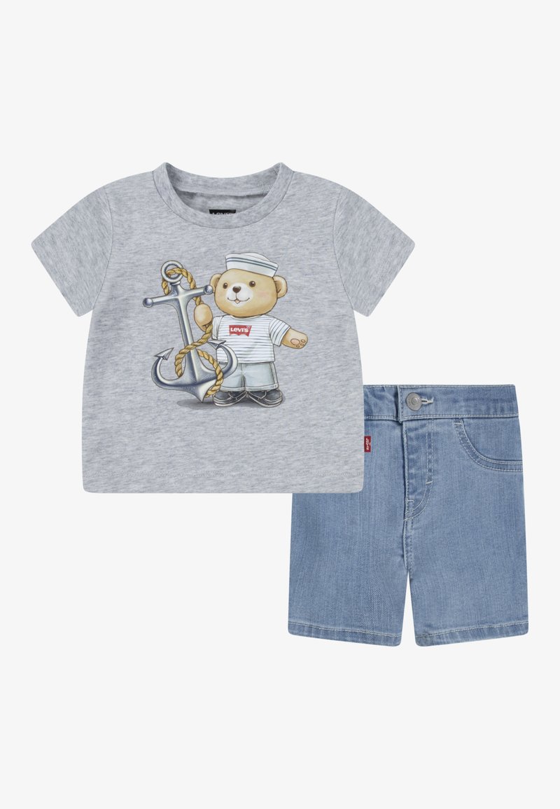 Levi's® - ANCHOR TEE SET - Short en jean - light gray heather, Agrandir