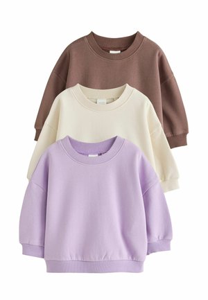 Next, REGULAR FIT - CREW NECK SWEATSHIRTS 3 PACK - Sweatshirt - lilac brown cream