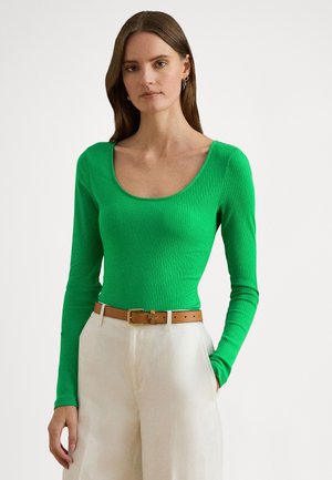 RIB KNIT LONG SLEEVE SCOOPNECK TEE - Hosszú ujjú felső - stem