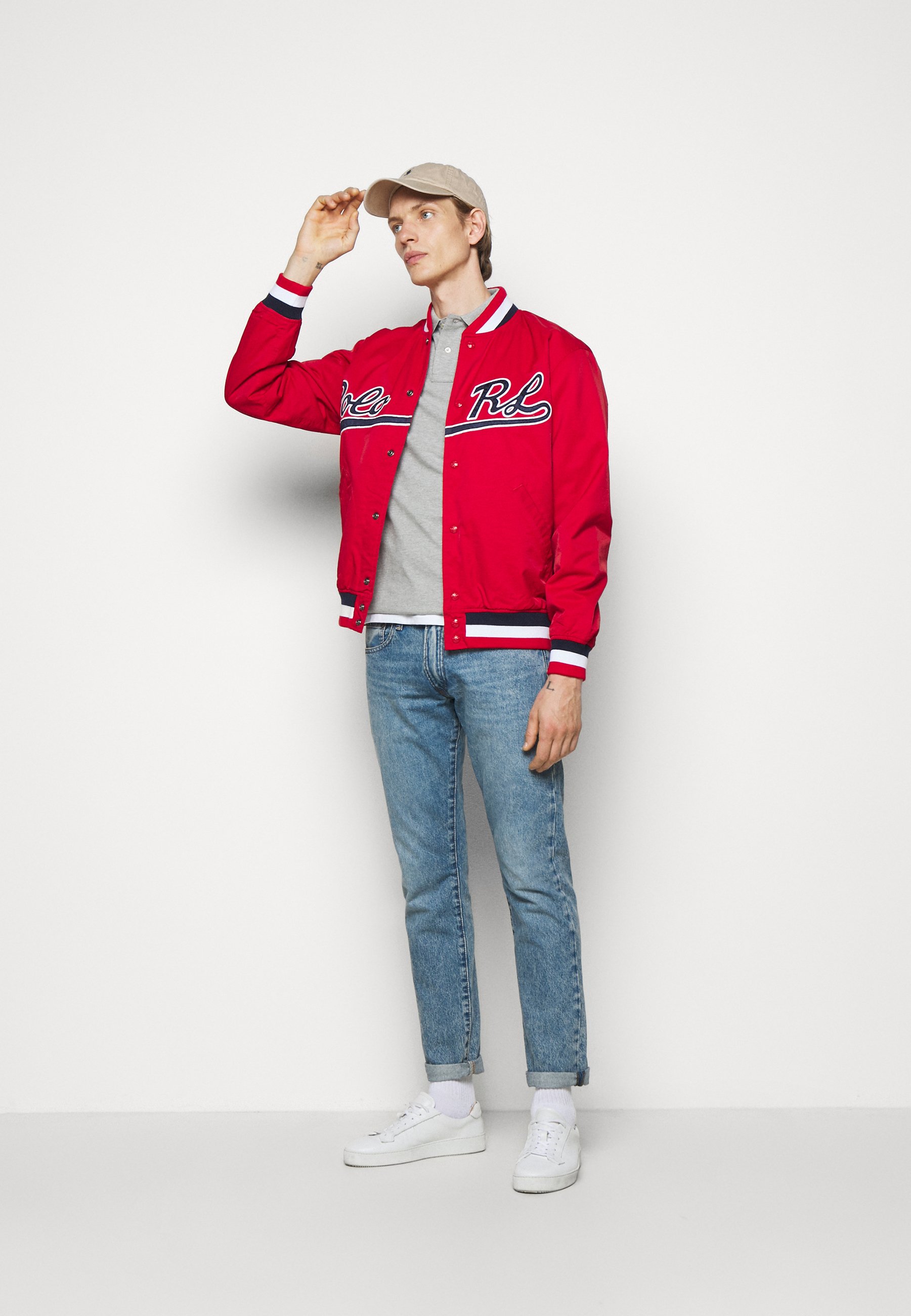 polo red bomber jacket