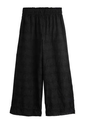 Next, EMBROIDERED WIDE LEG - Pantalon classique - black palm tree