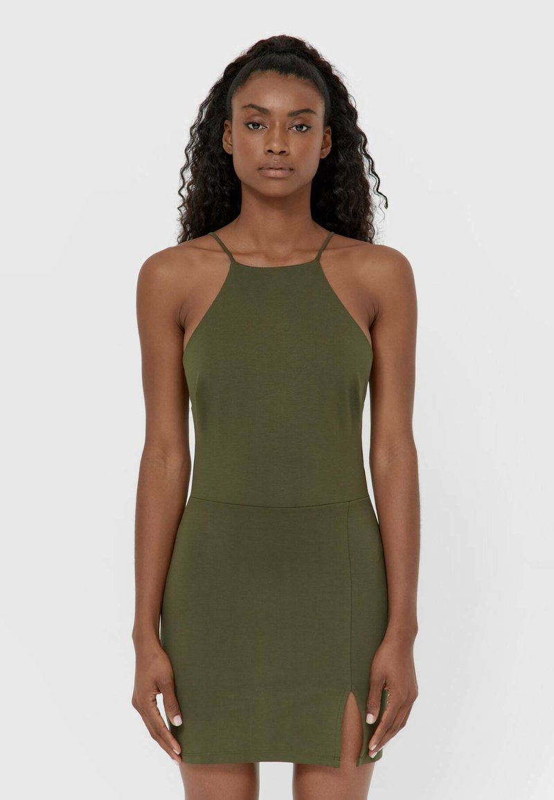 Damen Kleider | Stradivarius KURZES NECKHOLDEREtuikleidkhaki - YQ73955 Damen Kleider | Stradivarius KURZES NECKHOLDEREtuikleidkhaki - YQ73955