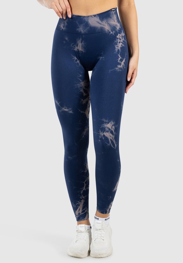 LEGGINGS SEAMLESS BATIK WASH SRUNCH HIGH WAIST BECCI - Tights - marineblau