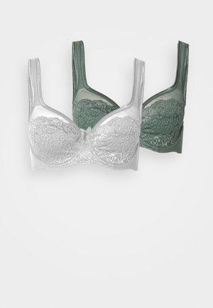 LASCANA MINIMIZER BRA 2 PACK - Bygel-bh - green/white