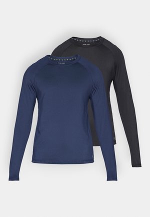 LONG SLEEVE CREW NECK TOP 2 PACK - Μπλούζα με μακριά μανίκια - black/dark blue