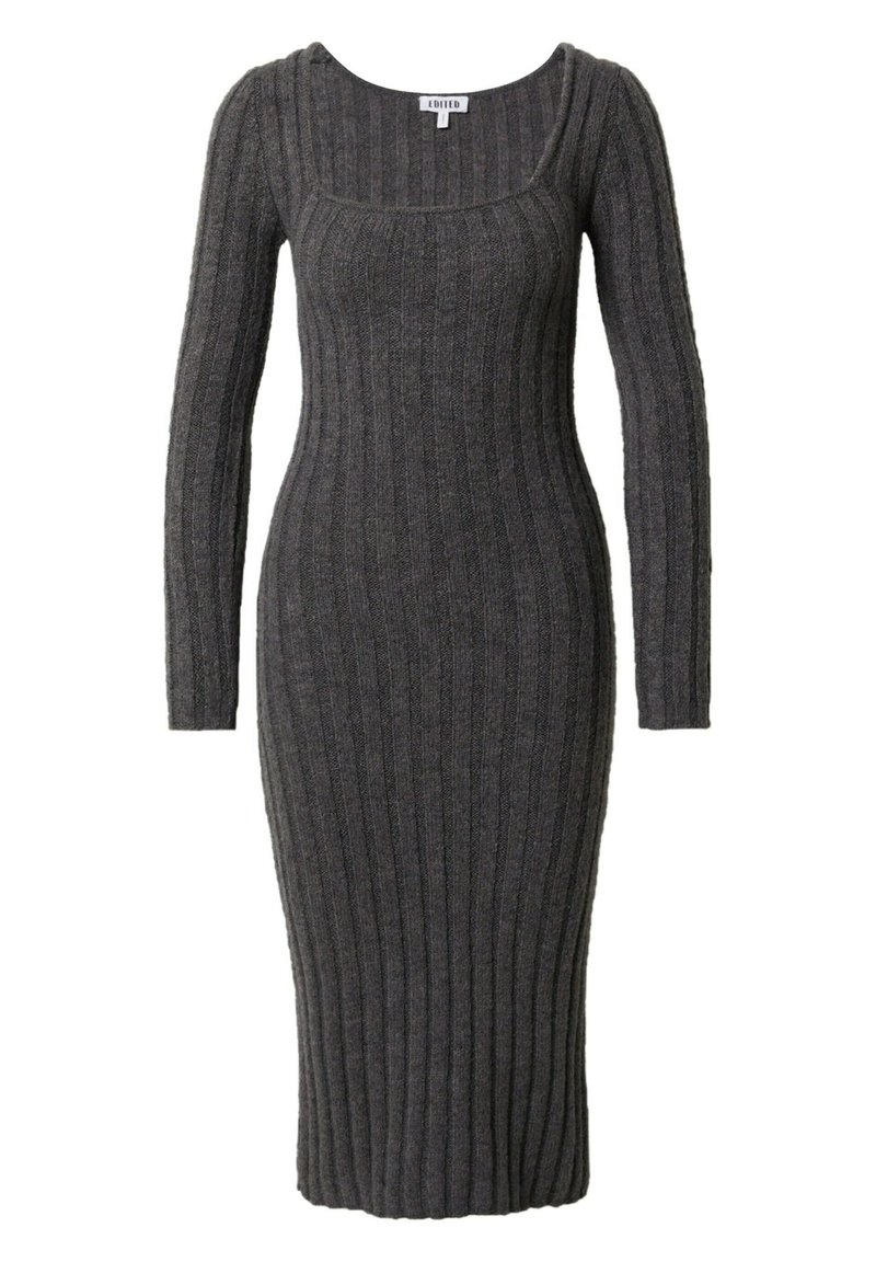 EDITED Gebreide jurk grijs
