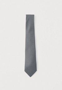 MICROCHECK TIE - Slips - black/off white