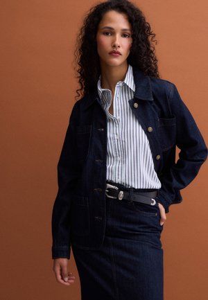 PIOMBO, DENIM JACKET, REGULAR FIT WITH BUTTONS - Chaqueta vaquera - dark blue