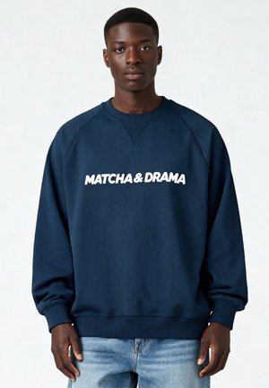 MATCHA DRAMA EMBROIDERY SUPERHEAVY - Felpa - dark blue