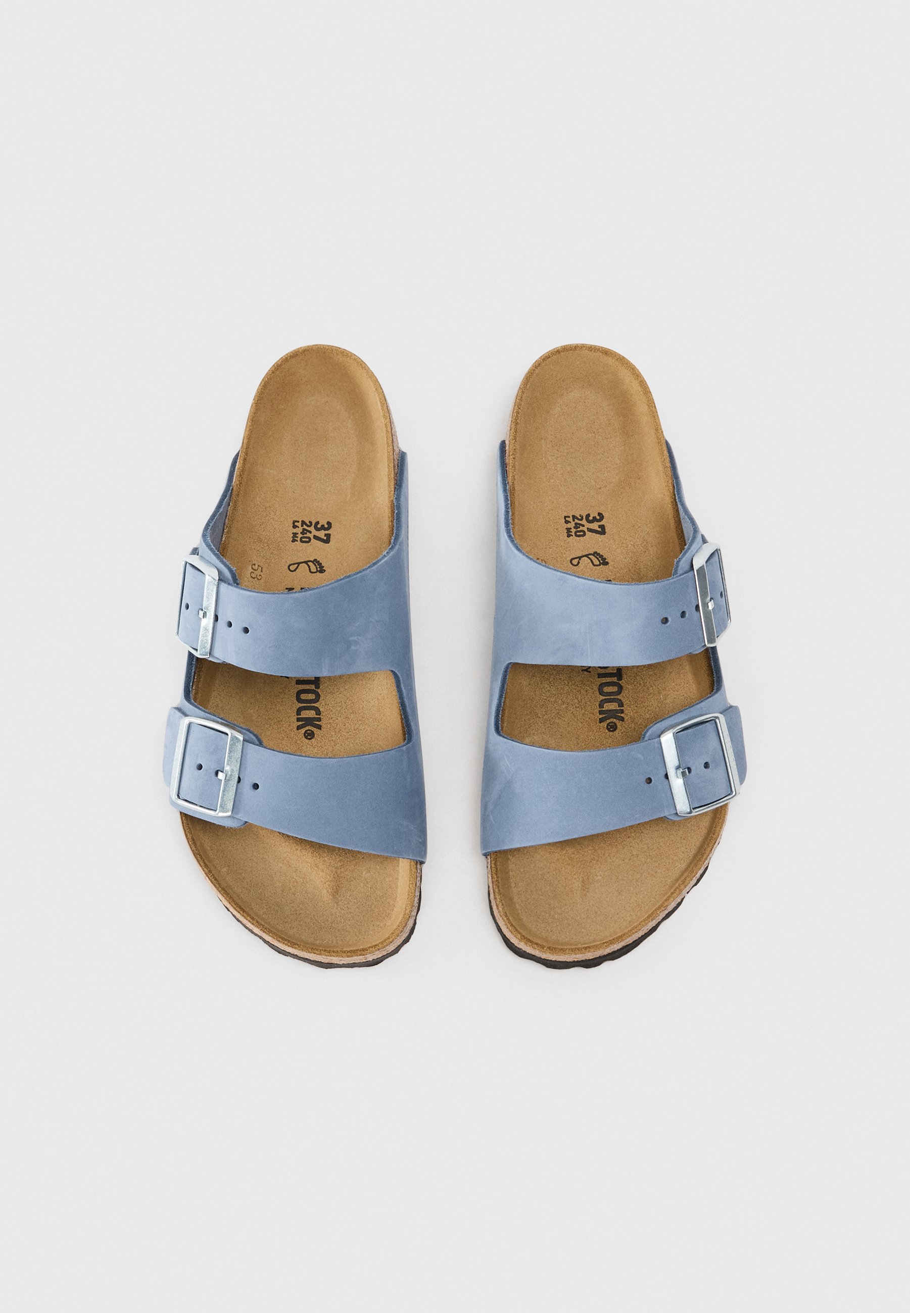 Birkenstock ARIZONA LENB STONE BLUEN - REGULAR - Mulas - stone
