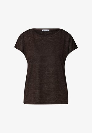 Street One, T-SHIRT MIT BOAT NECK UND SMOK-DETAIL - Camiseta básica - espresso brown