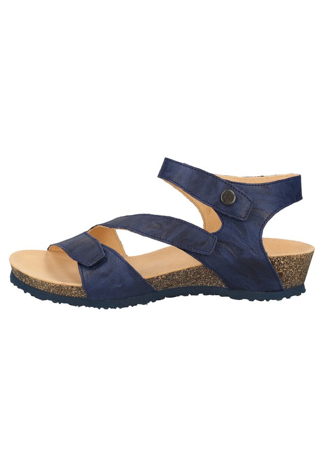Sandalen met sleehak - indigo