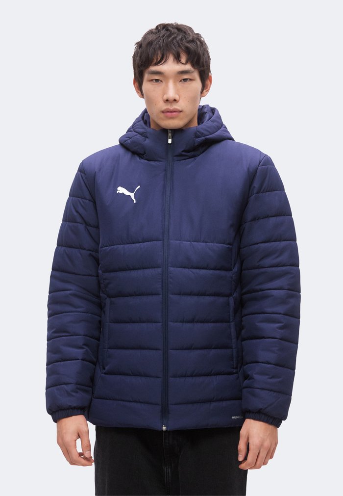 PUMA TEAMADDITIONS HOODED PADDED JACKET - Chaqueta de invierno - navy/silver-coloured