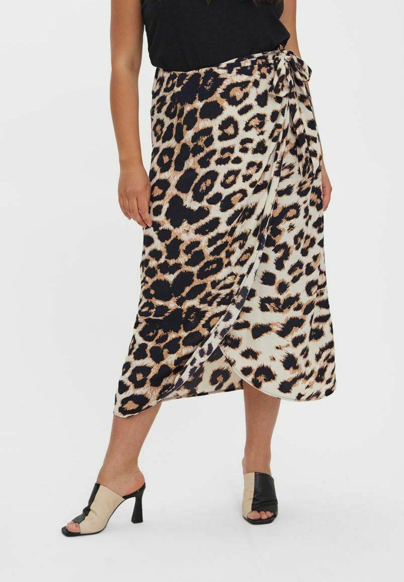 Vero Moda Curve LEOPRINT Wrap skirt dew/brown Zalando.de
