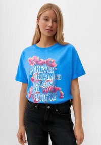 QS MIT FRONTPRINT - Tričko s potlačou - royalblau