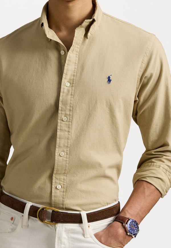 SLIM FIT GARMENT-DYED OXFORD SHIRT - Shirt - coastal beige4