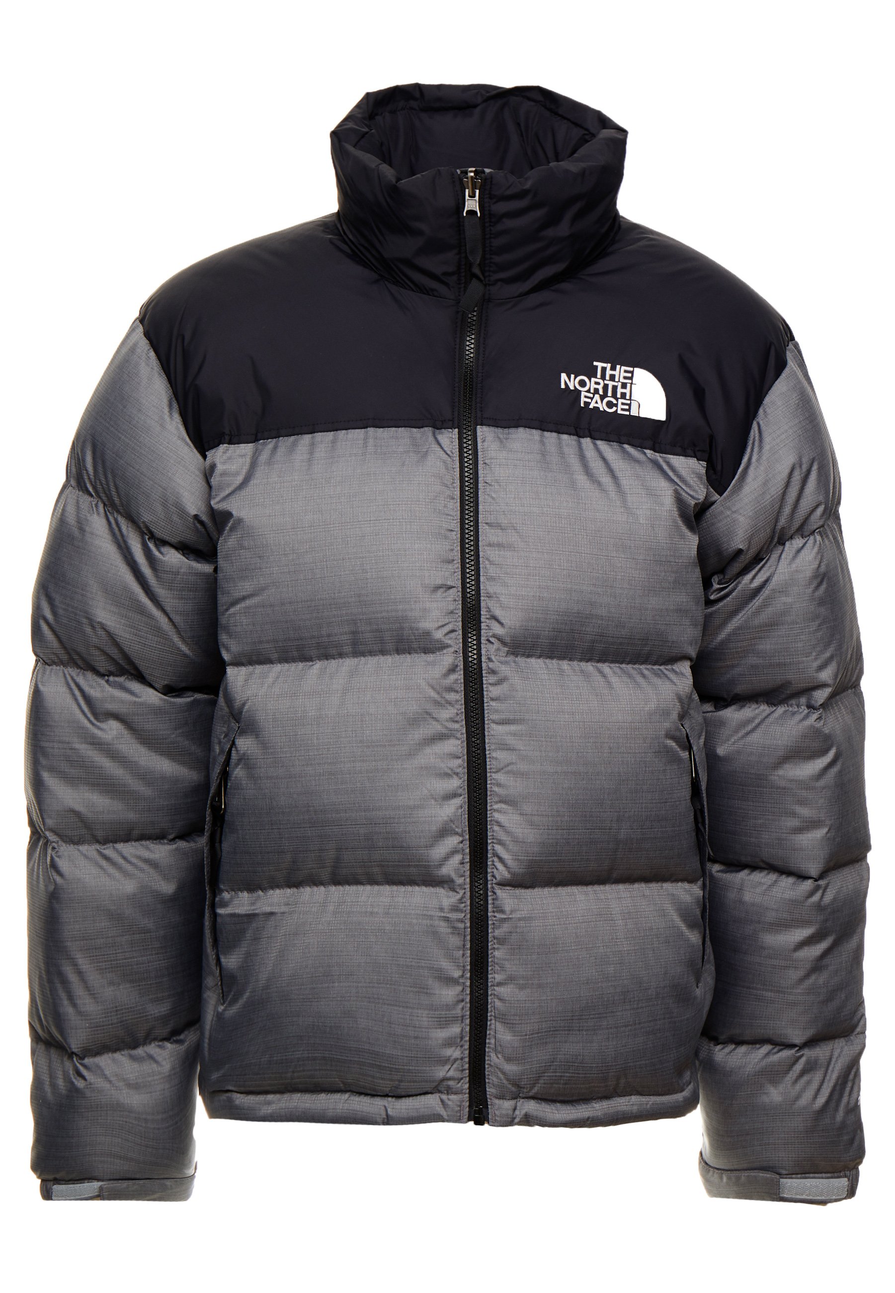 north face puffer jacket grey and black
