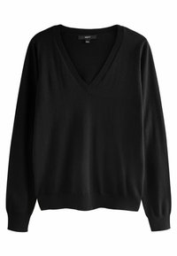 REGULAR FIT - SOFT TOUCH V-NECK - Pulover - black