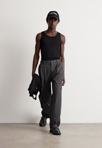 Calvin Klein PLEATED - Trousers - pirate black
