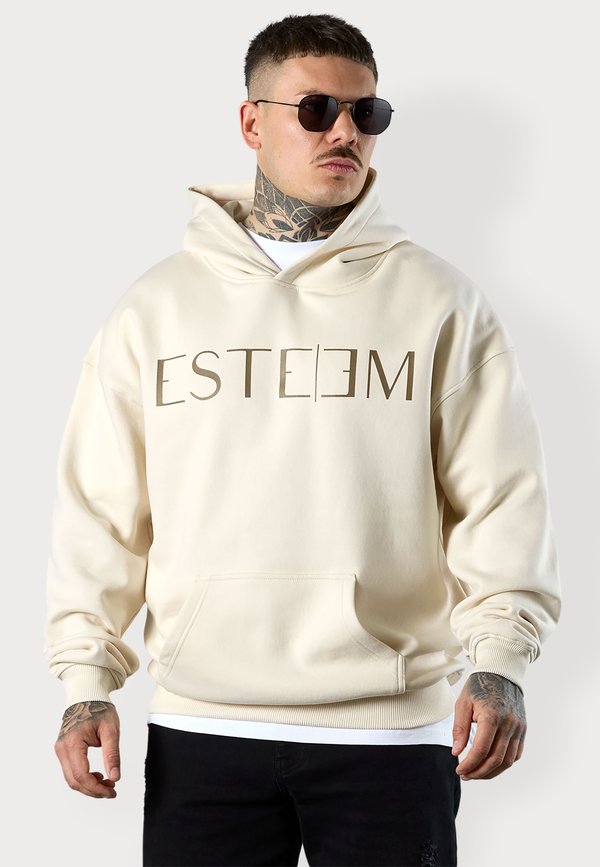 LETTERING OVERSIZED - Kapuzenpullover - beige