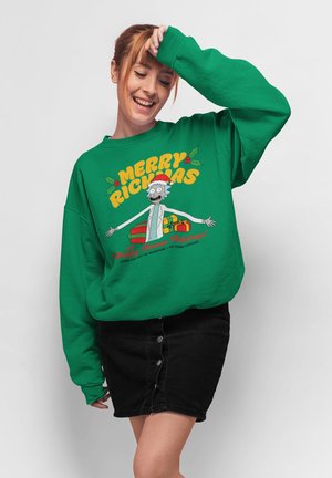 RICK AND MORTY HAPPY HUMAN HOLIDAYS - Felpa - kelly green