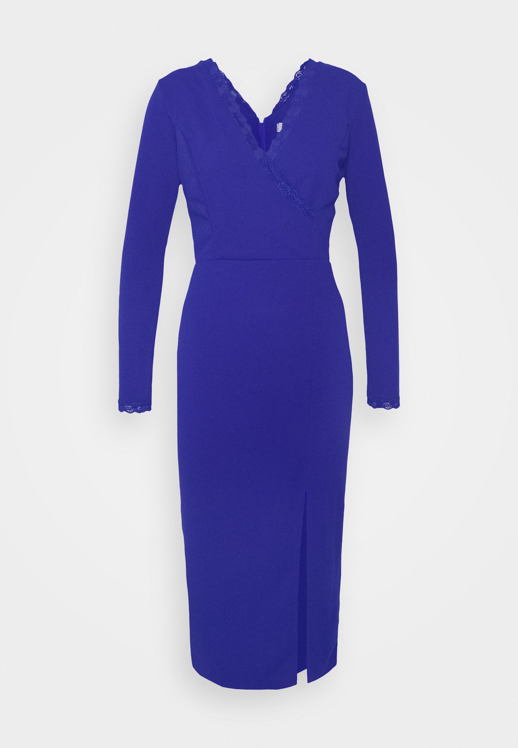 Wal G Tall Mara Long Sleeve Midi Dress Jersey Dress Electric, Women's, Size: 14, Blue