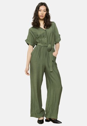 BELTED BUTTONED  - Jumpsuit - khaki med