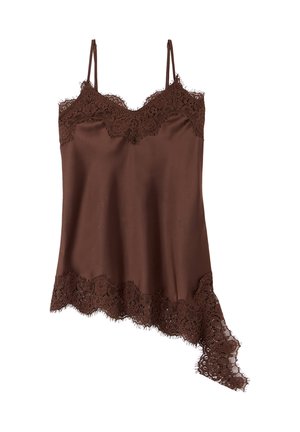 Oltre, TOP LINGERIE ASIMMETRICO - Top - marrone