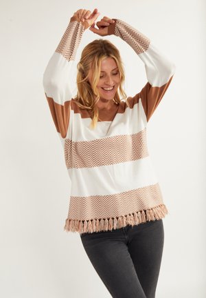 usha Neule - beige weiss