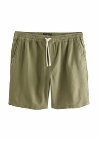REGULAR FIT TEXTURED DRAWSTRING WAIST - Rövidnadrágok - khaki green