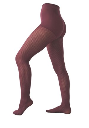 Next, Tights - berry red dogstooth