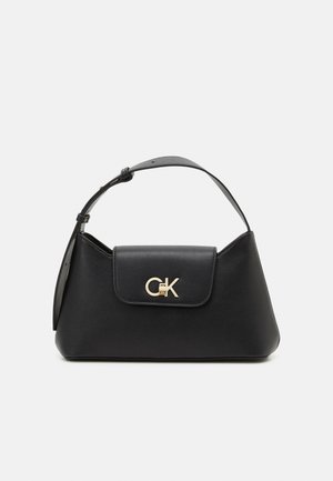 RE LOCK SHOULDER BAG  - Käsilaukku - ck black