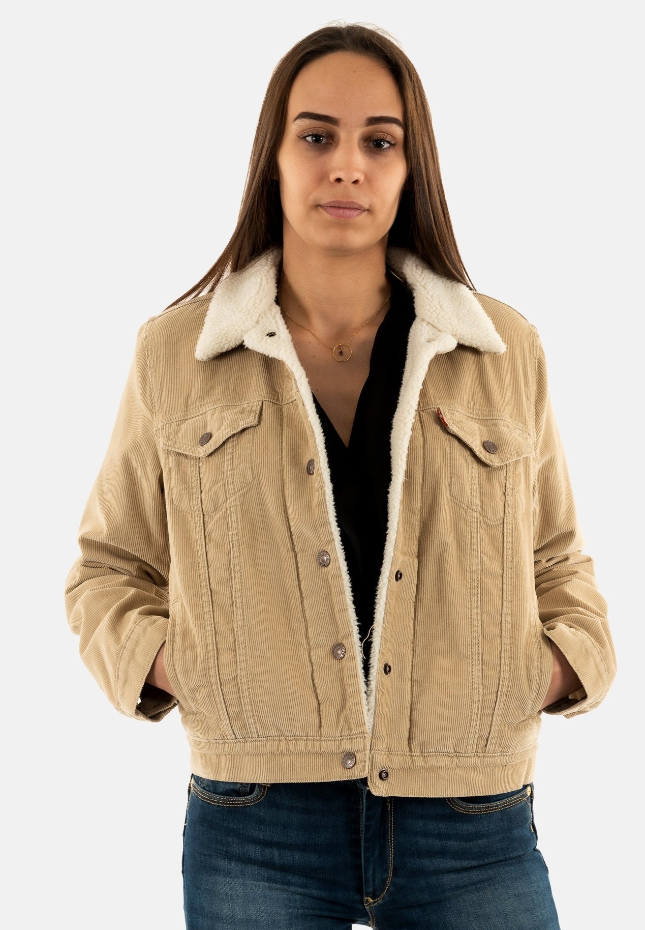 Col Fourrure Veste Levis Fourrure Femme Levis Sherpa Veste Jean