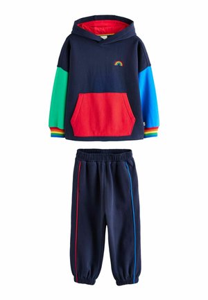 REGULAR FIT - HOODIE AND JOGGERS  SET 2 PIECE - Tepláková súprava - navy colourblock