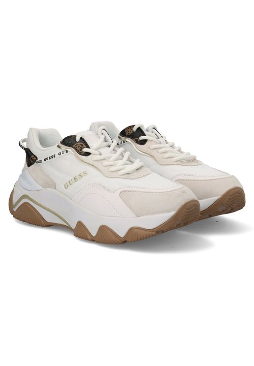 GUESS Korenzo Trainers Uomo Donna - Scarpe Running Beige Marrone Con Logo 4G - 3