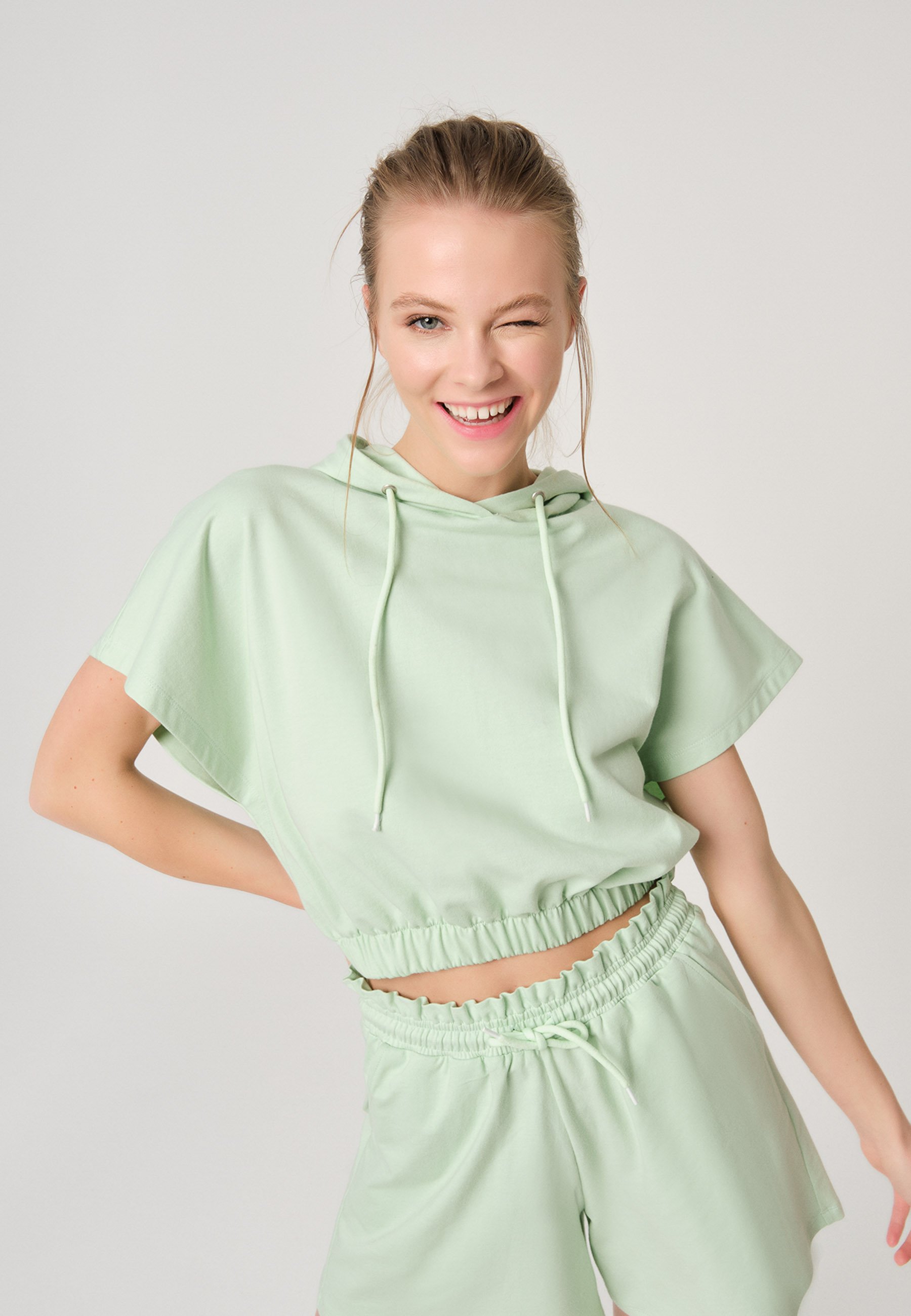 Mango MOON - T-shirt Basic - Mint Green/mintgroen